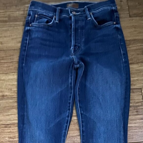 The Stunner Ankle Fray Jean Sweet Lime in Dark Denim Size 25 - Picture 3 of 13